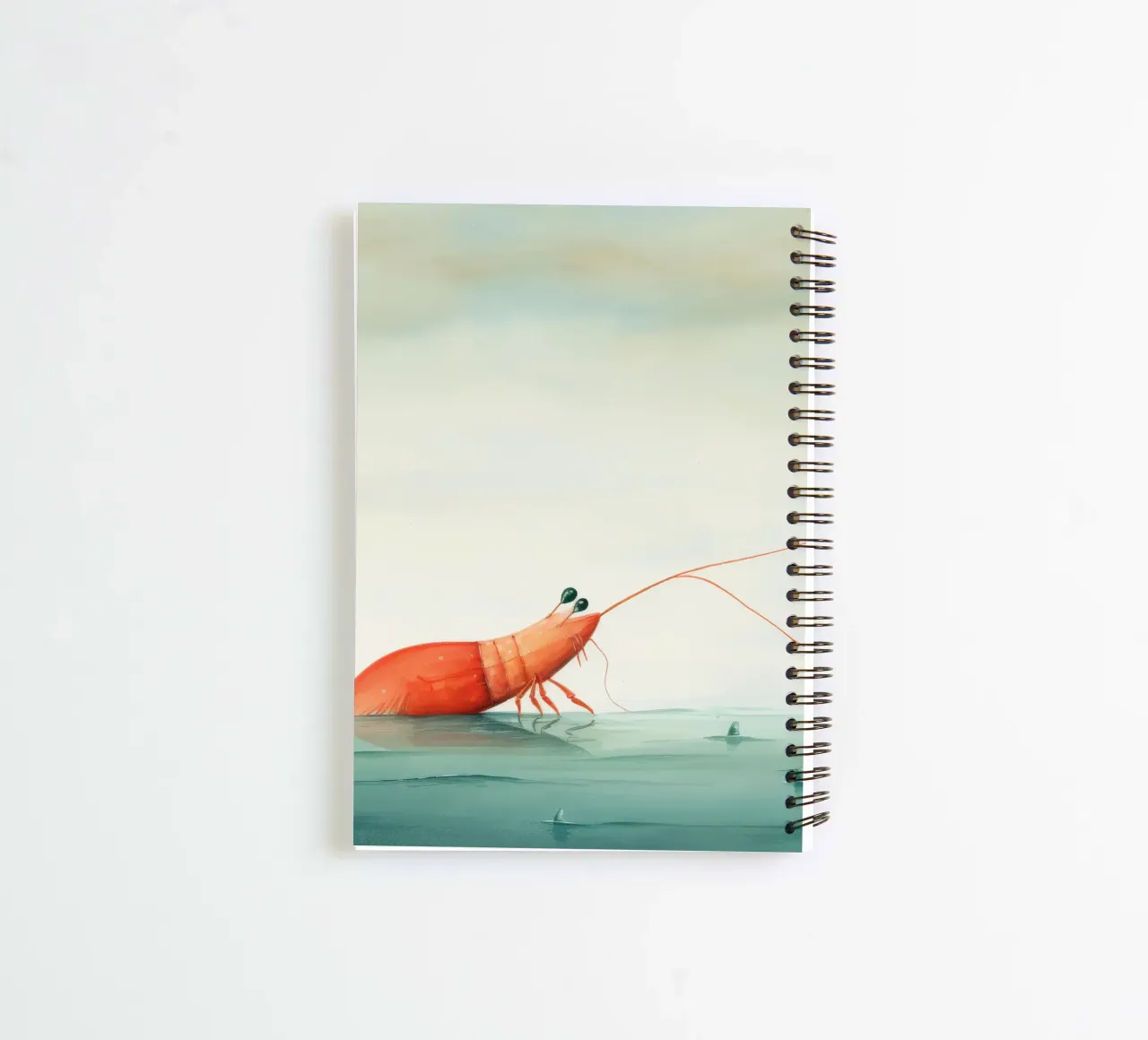 Minimal Shrimp 2 spiral notebook by Minimal Animal Art
