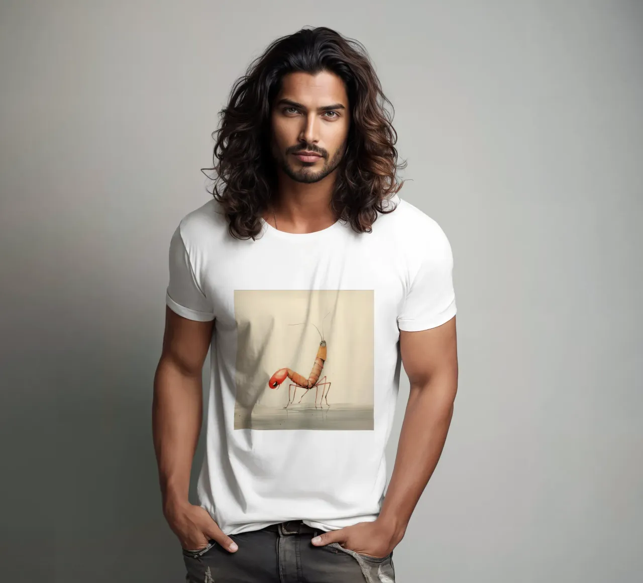 Gamberetti minimi 3 t-shirt da Minimal Animal Art