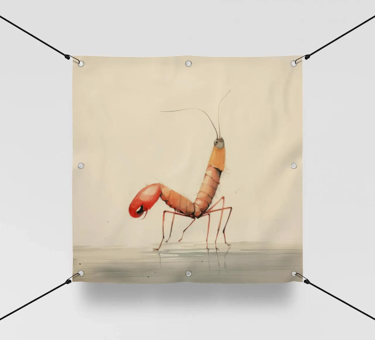 Gamberetti minimi 3 telo in pvc da Minimal Animal Art