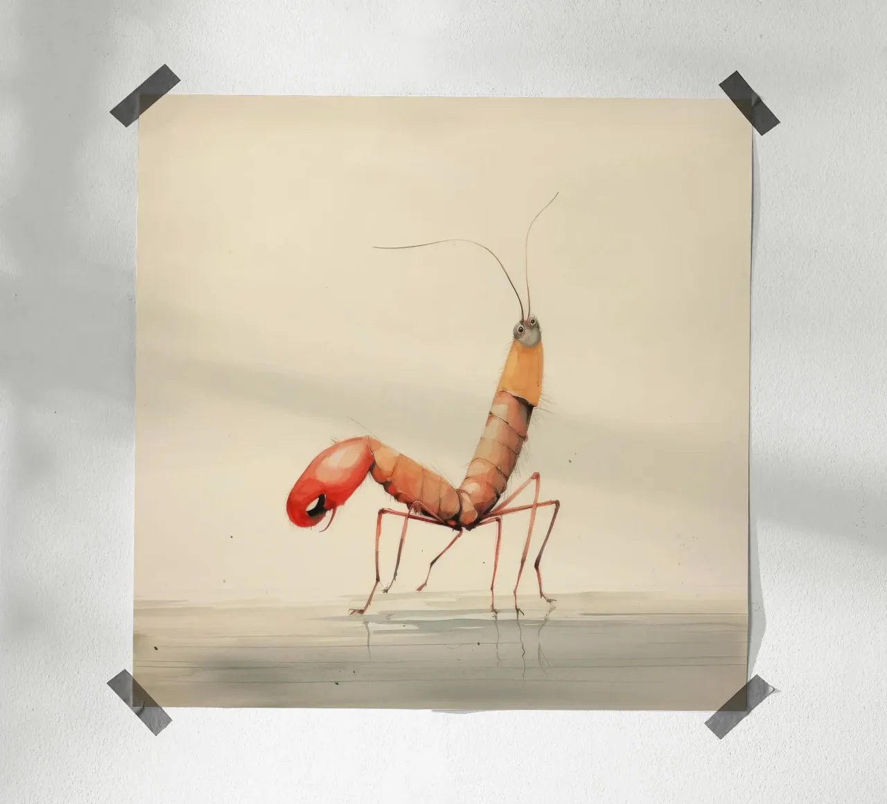 Gamberetti minimi 3 carta hahnemühle da Minimal Animal Art