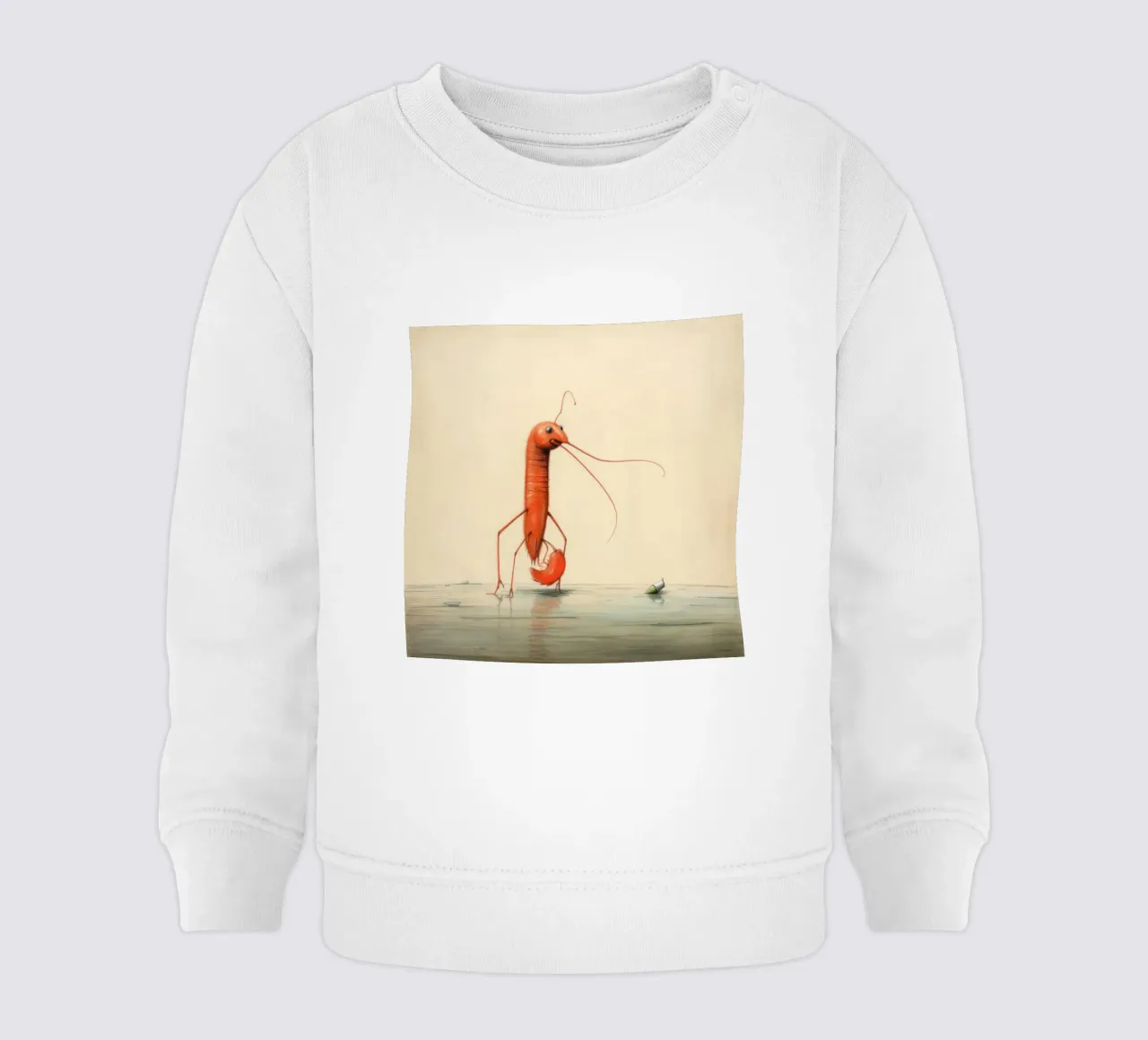 Gamberetti minimi 1 felpa neonato da Minimal Animal Art