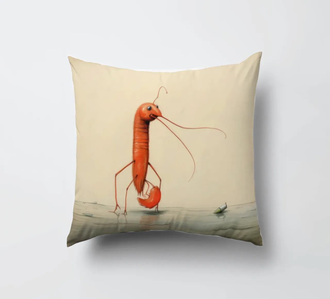 Gamberetti minimi 1 cuscino da Minimal Animal Art