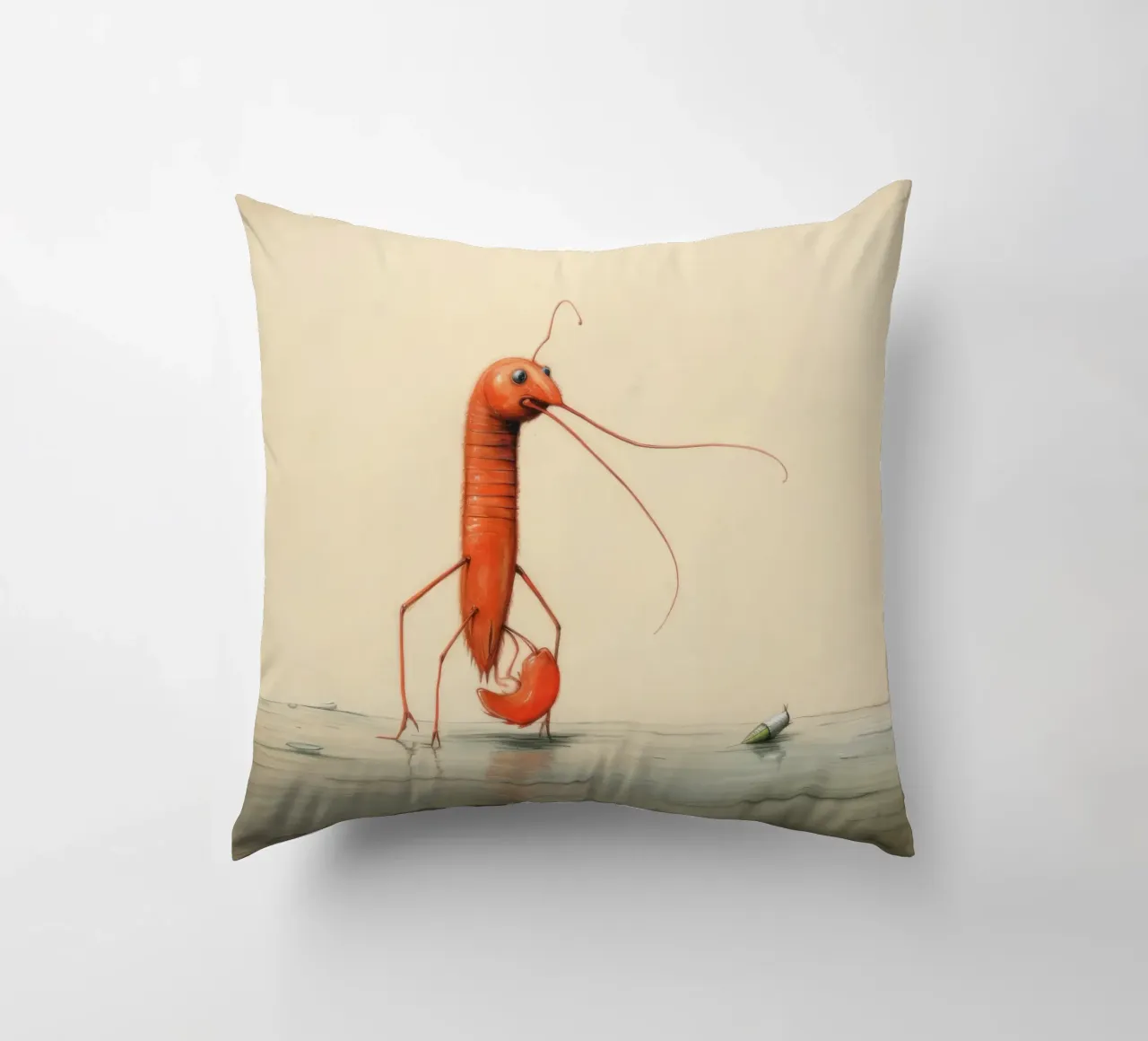 Gamberetti minimi 1 cuscino da Minimal Animal Art