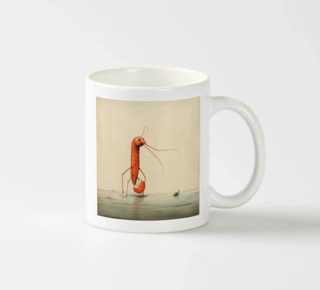 Gamberetti minimi 1 tazza in ceramica da Minimal Animal Art