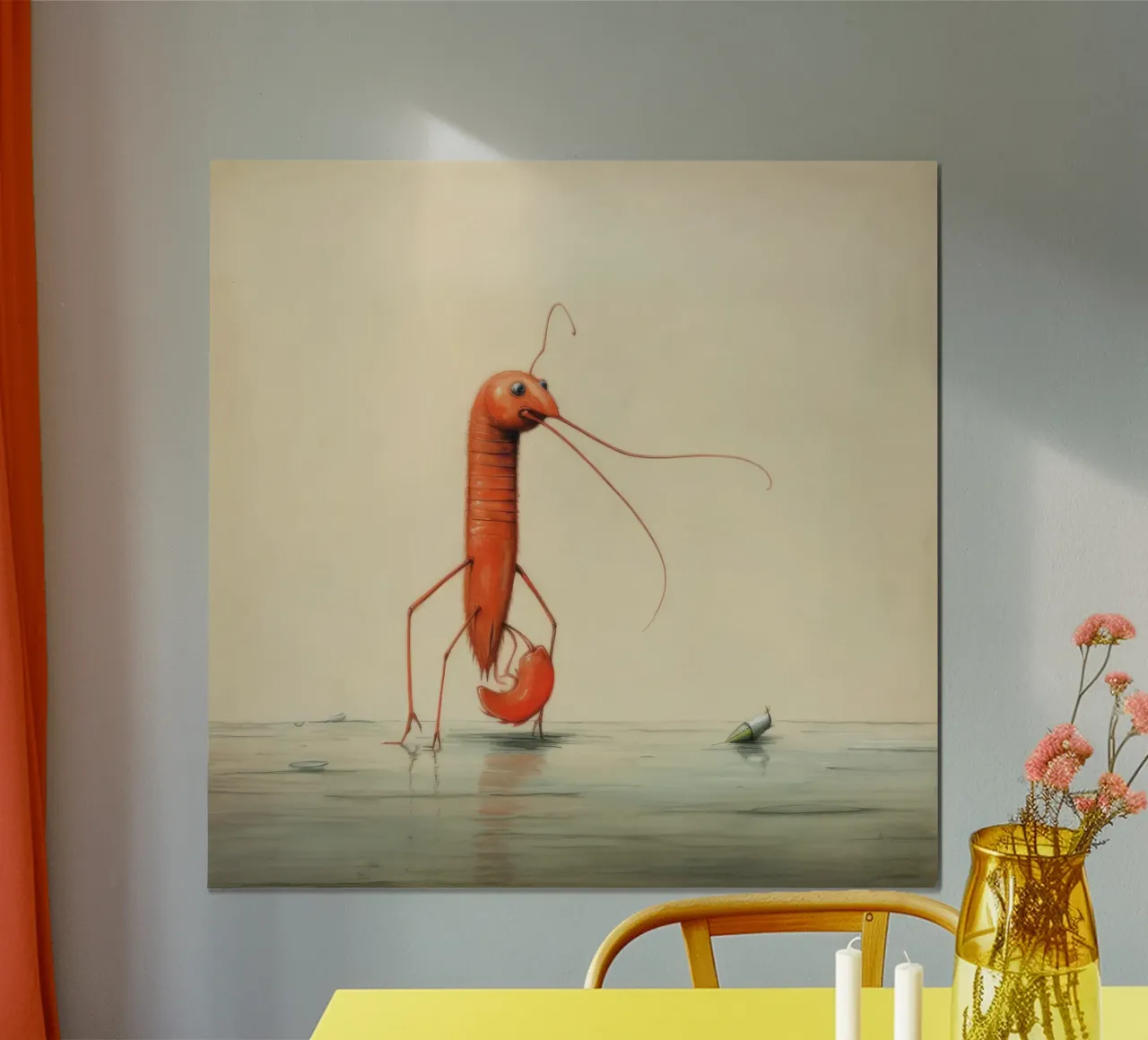 Crevettes minimales 1 poster de Minimal Animal Art