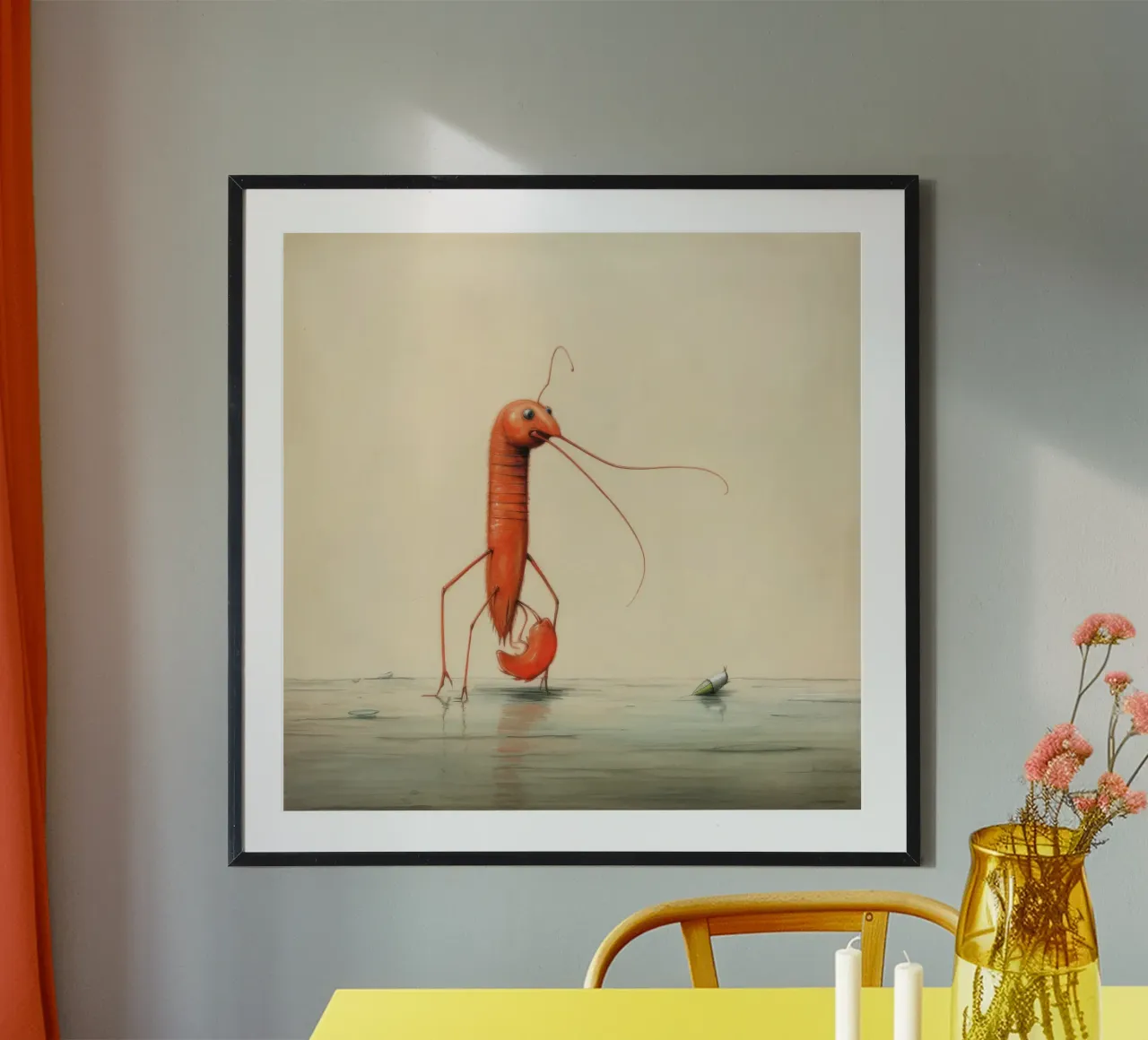 Crevettes minimales 1 poster de Minimal Animal Art