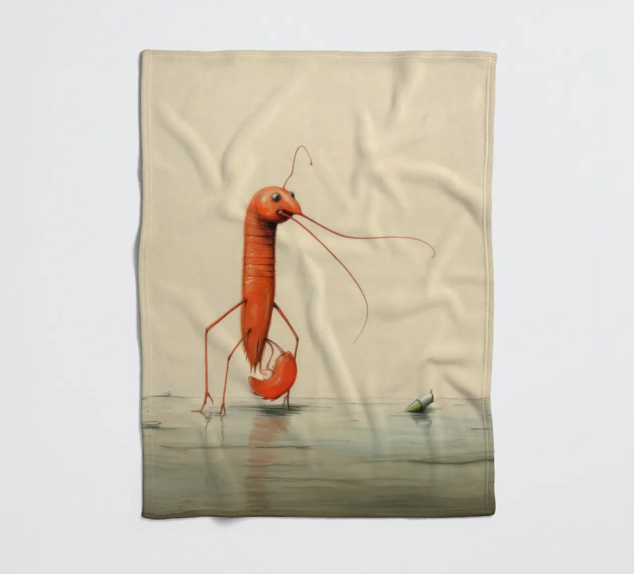 Gamberetti minimi 1 coperta in pile da Minimal Animal Art