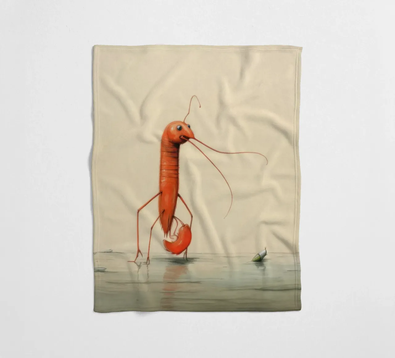 Gamberetti minimi 1 coperta in pile da Minimal Animal Art