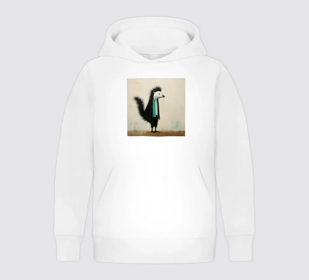 Minimal Skunk 2 felpa bambino con cappuccio da Minimal Animal Art