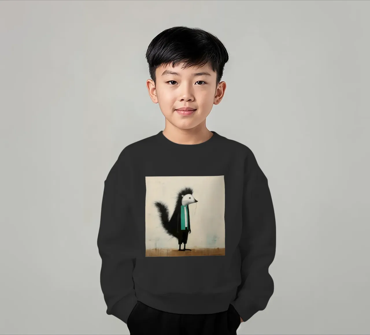 Minimal Skunk 2 felpa bambino da Minimal Animal Art