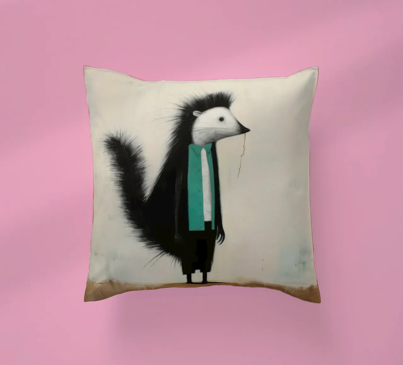 Minimal Skunk 2 cuscino da Minimal Animal Art