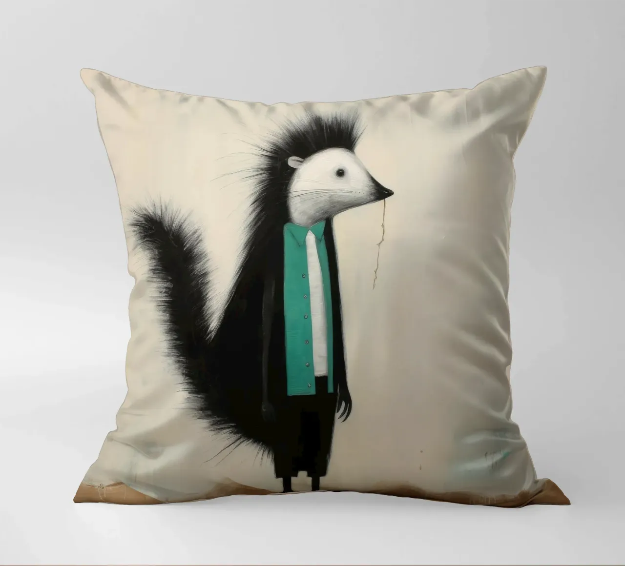 Minimal Skunk 2 cuscino da Minimal Animal Art