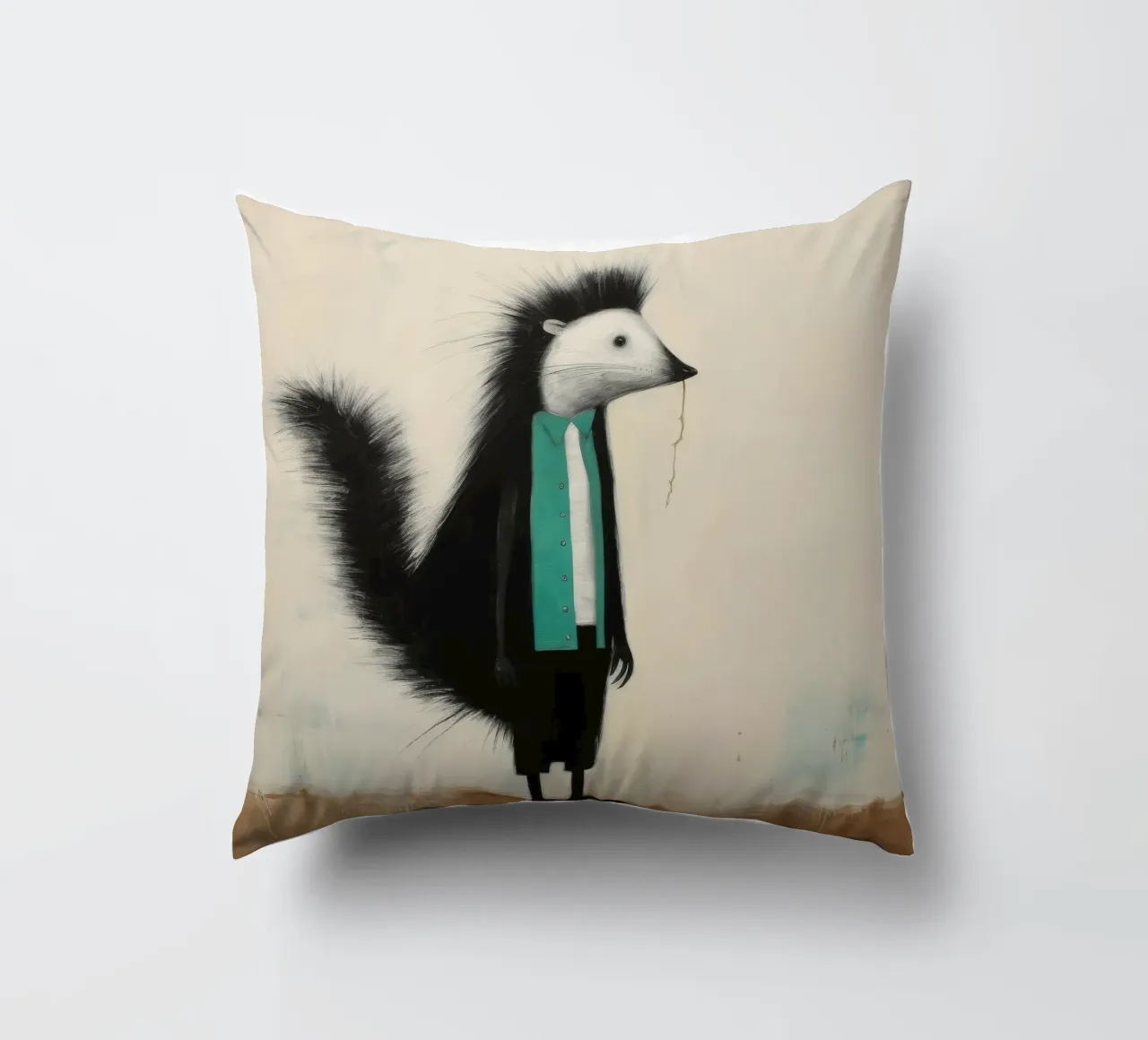 Minimal Skunk 2 cuscino da Minimal Animal Art