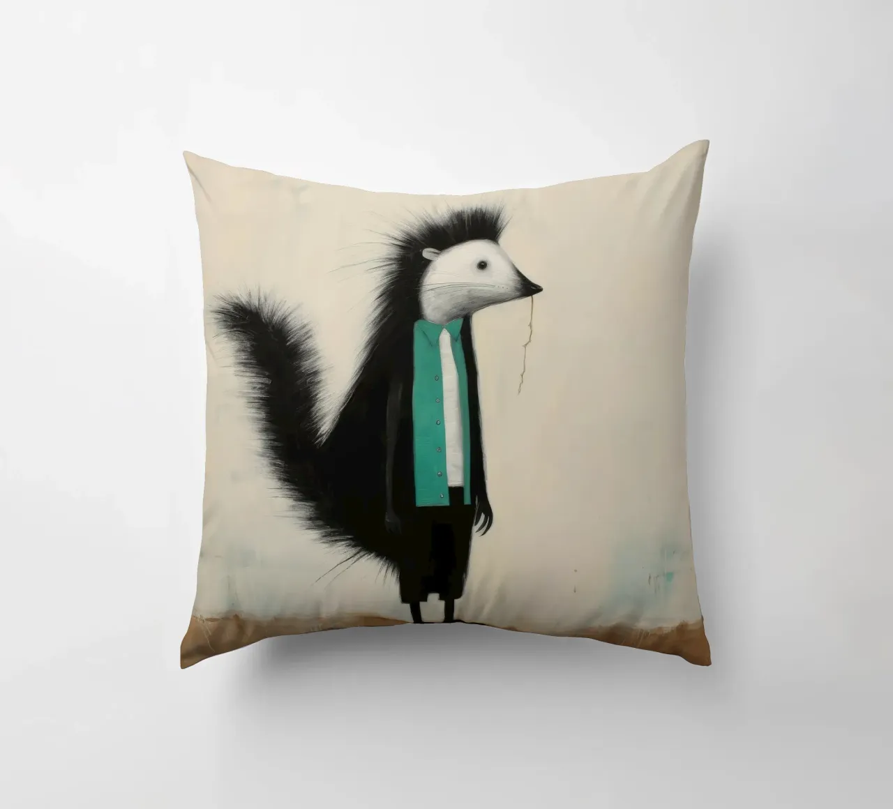 Minimal Skunk 2 cuscino da Minimal Animal Art