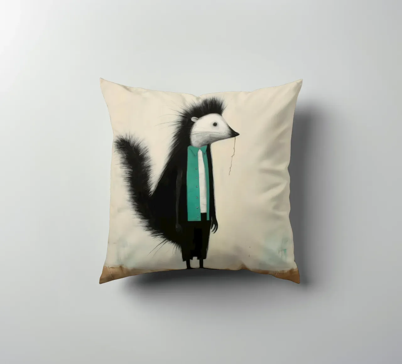 Minimal Skunk 2 cuscino da Minimal Animal Art