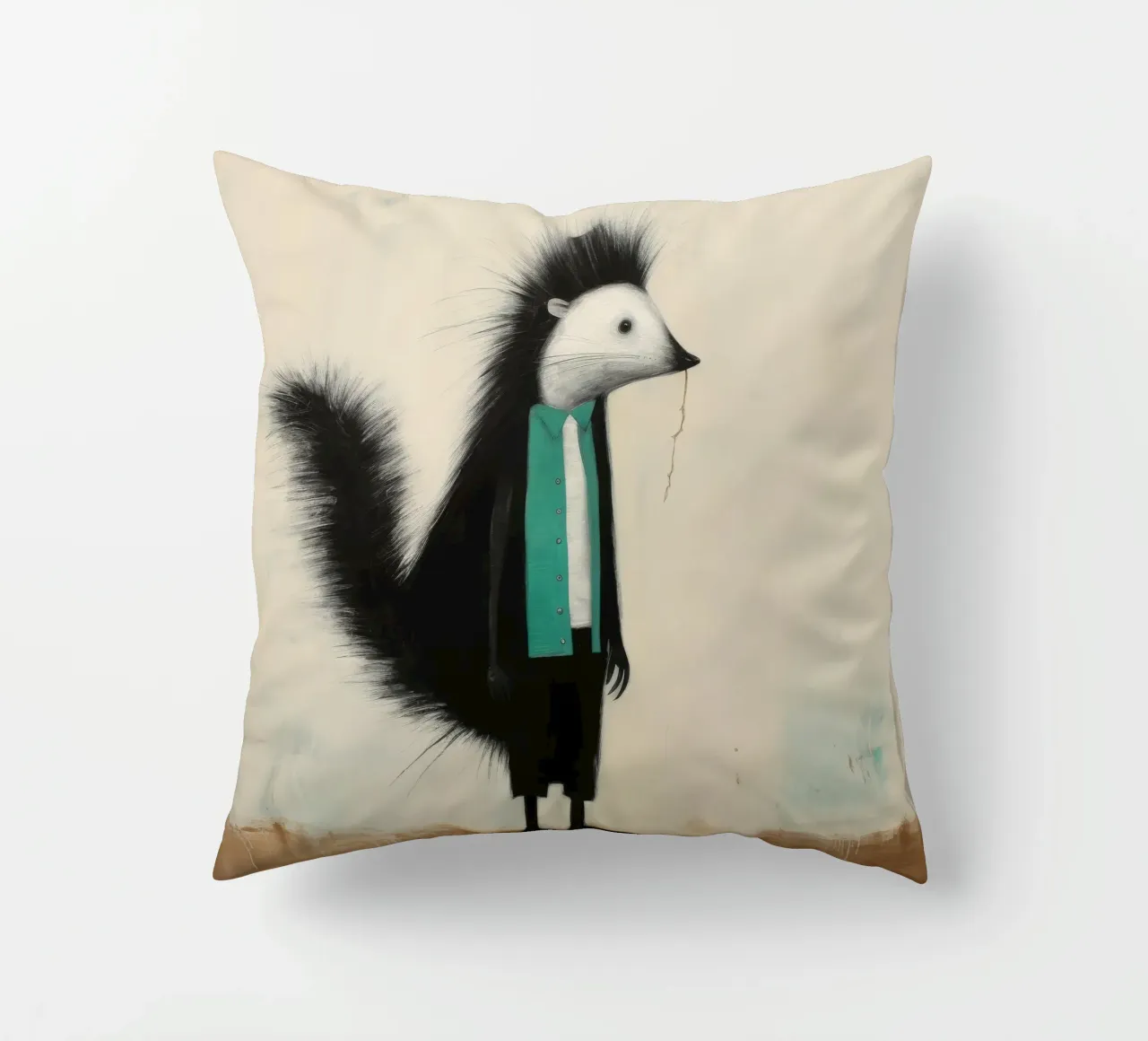 Minimal Skunk 2 cuscino da Minimal Animal Art