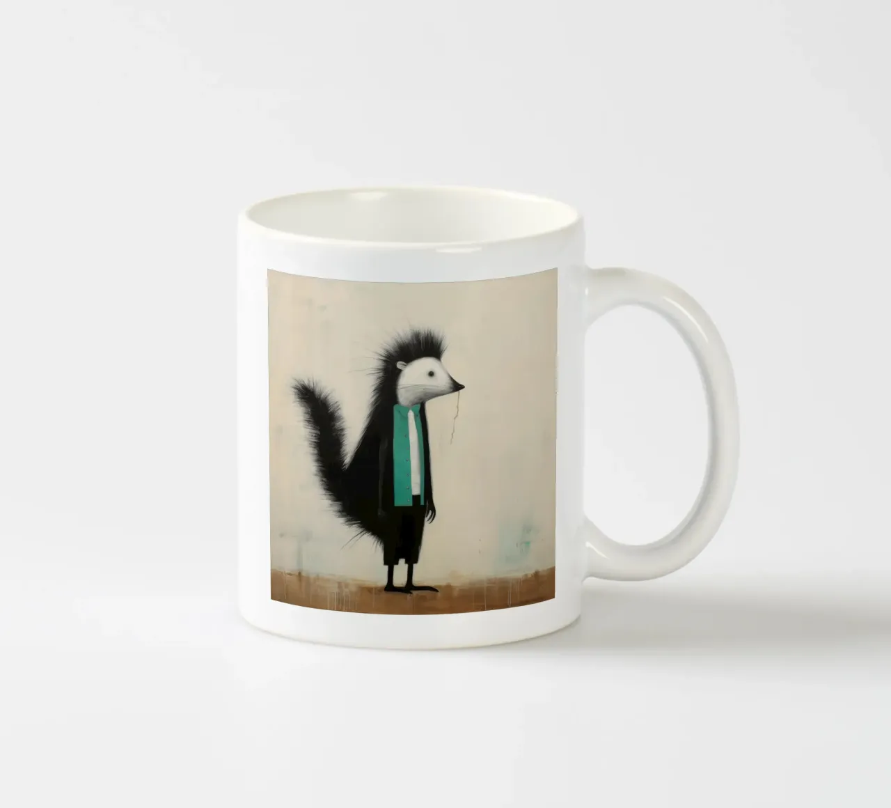 Minimal Skunk 2 tazza in ceramica da Minimal Animal Art