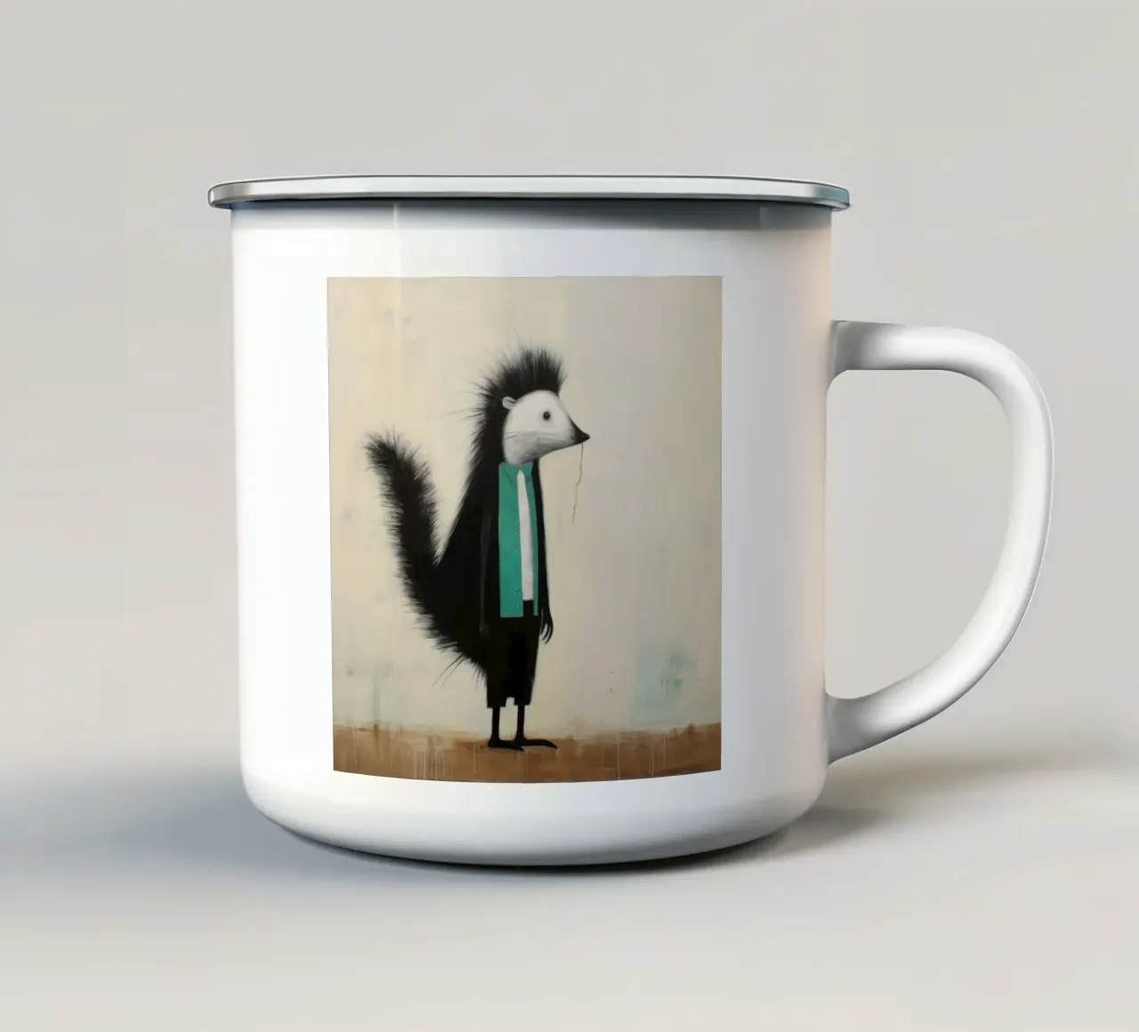 Minimal Skunk 2 tazza in smalto da Minimal Animal Art