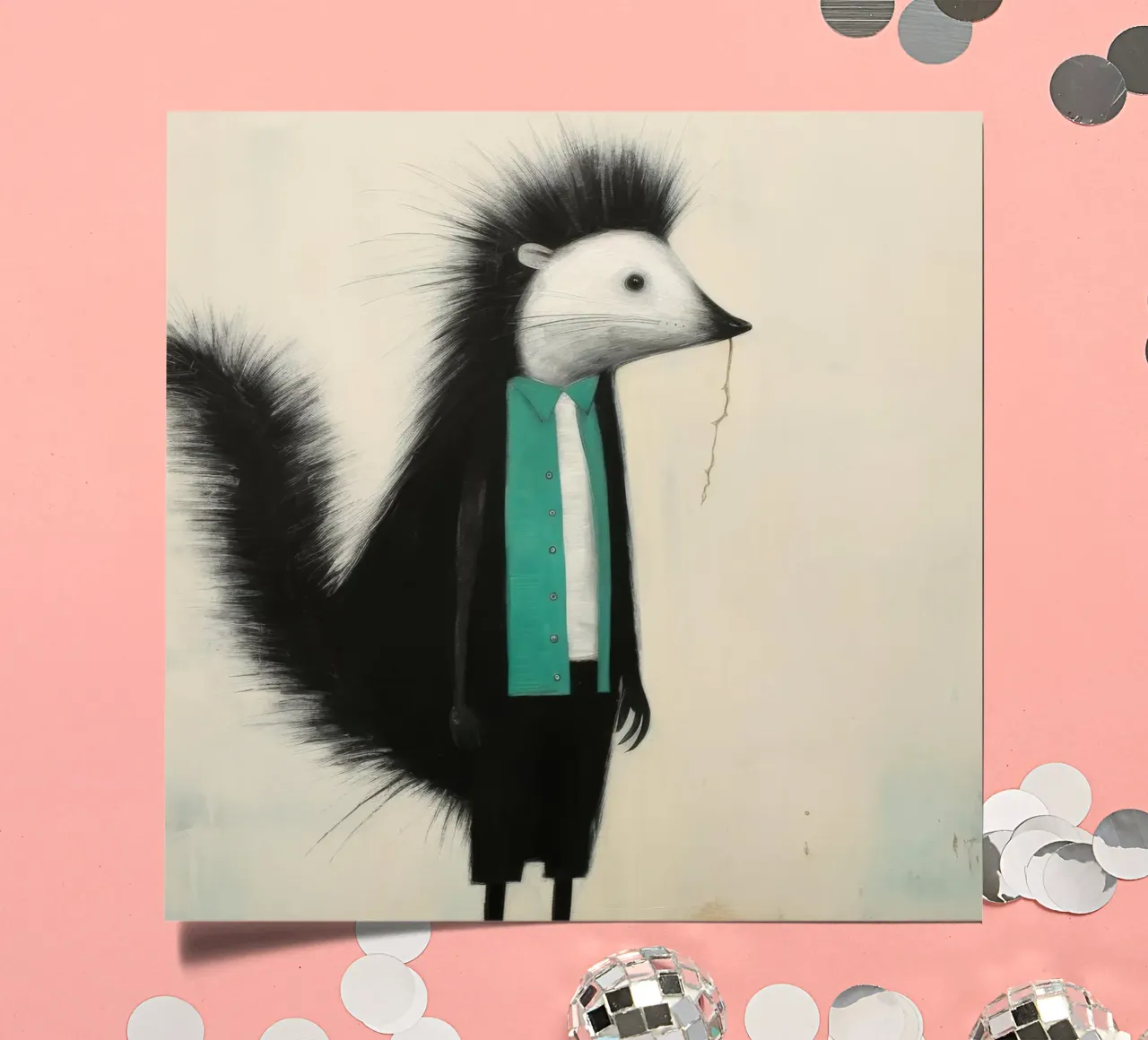 Minimal Skunk 2 foglio adesivo da Minimal Animal Art