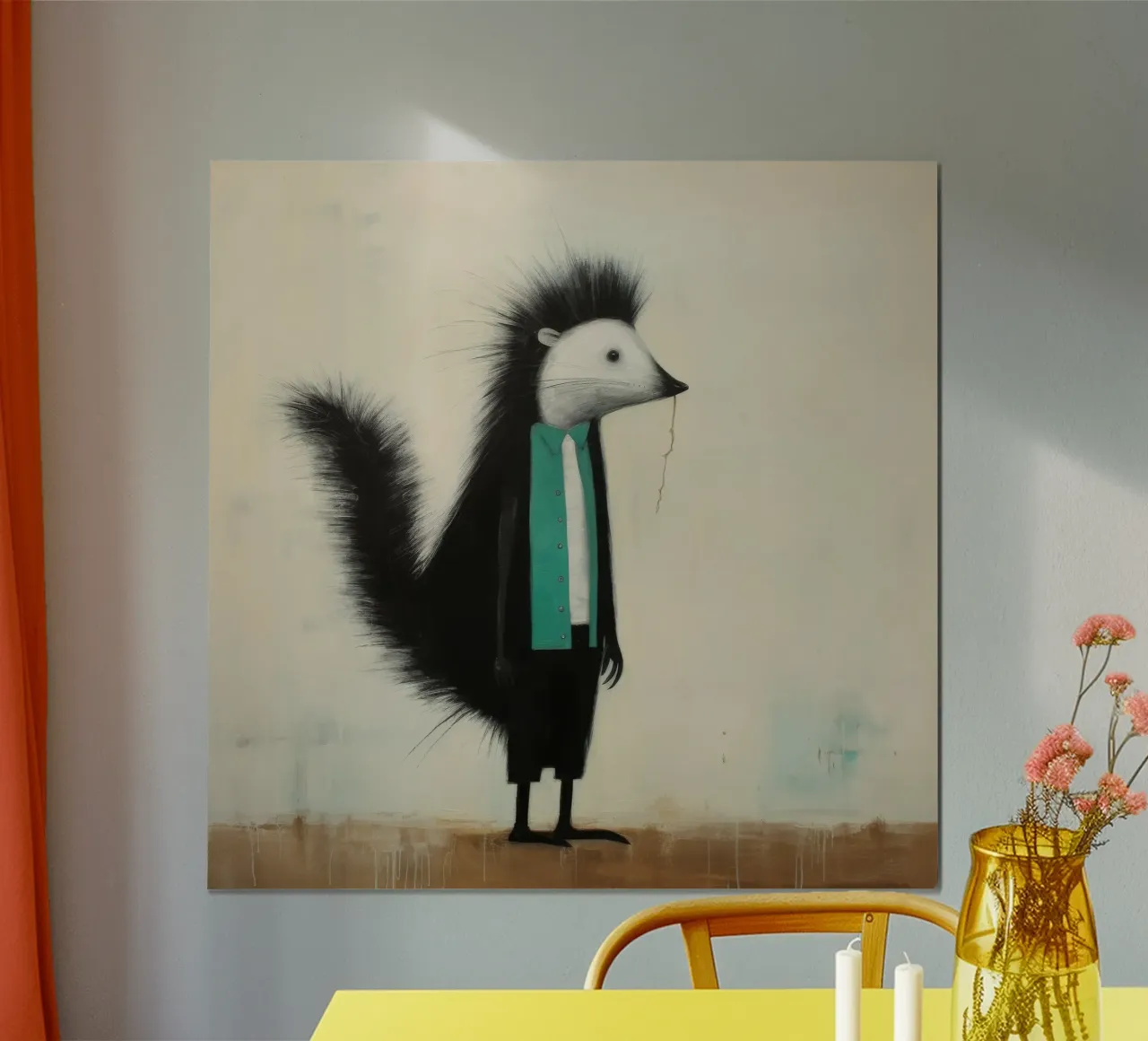 Minimal Skunk 2 carta hahnemühle da Minimal Animal Art
