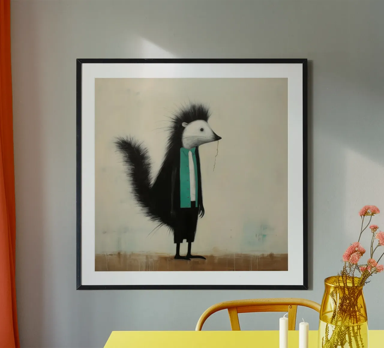 Minimal Skunk 2 carta hahnemühle da Minimal Animal Art