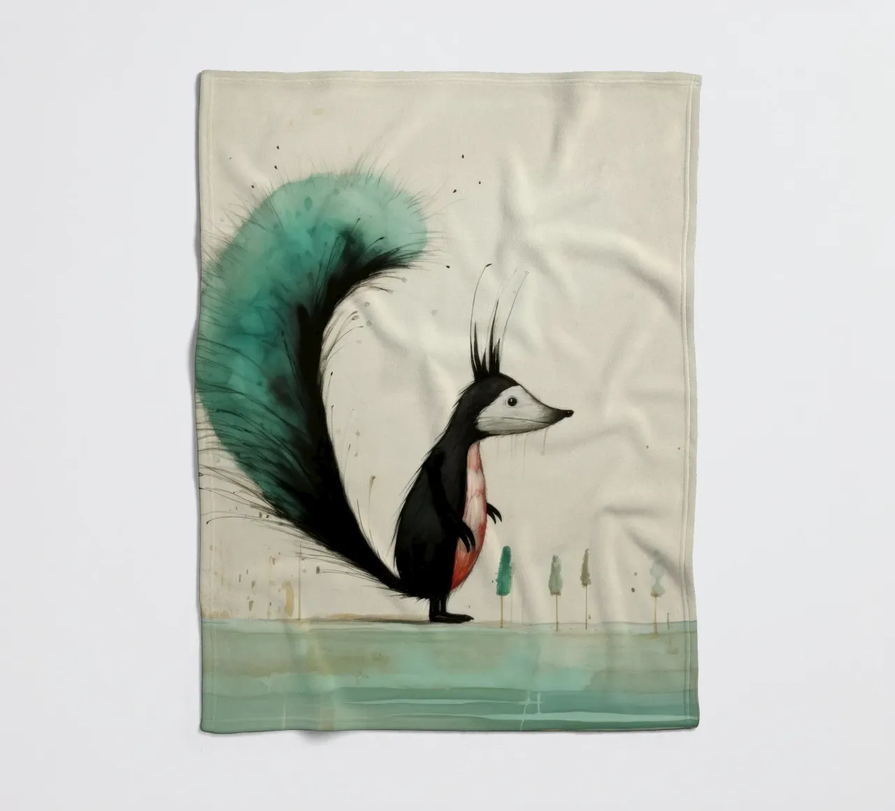 Minimal Skunk 3 coperta in pile da Minimal Animal Art