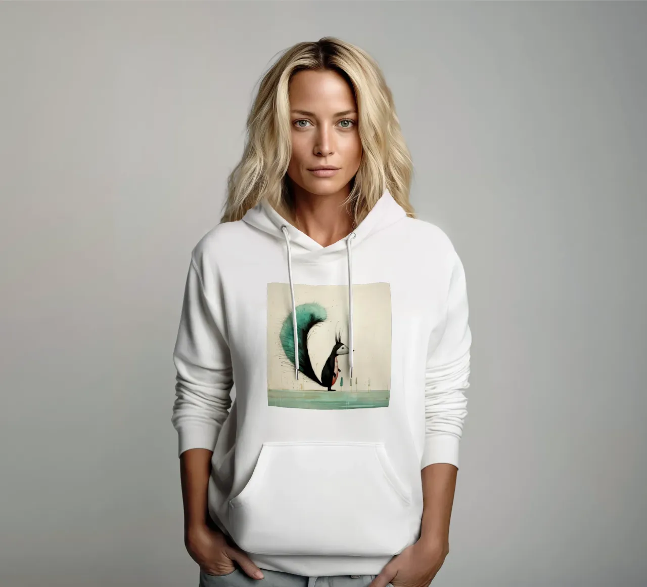 Minimal Skunk 3 felpa con cappuccio da Minimal Animal Art