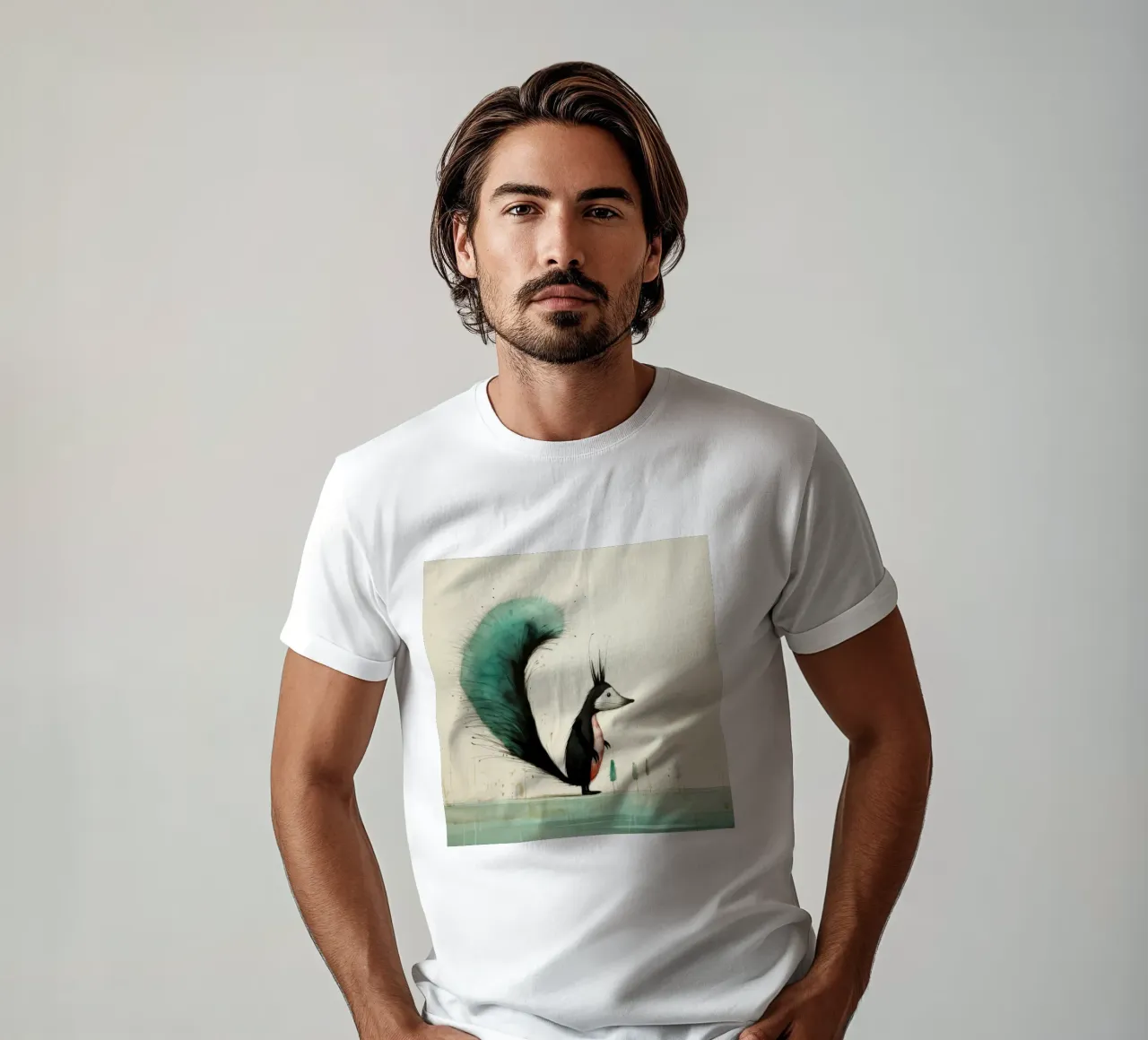 Minimal Skunk 3 t-shirt da Minimal Animal Art