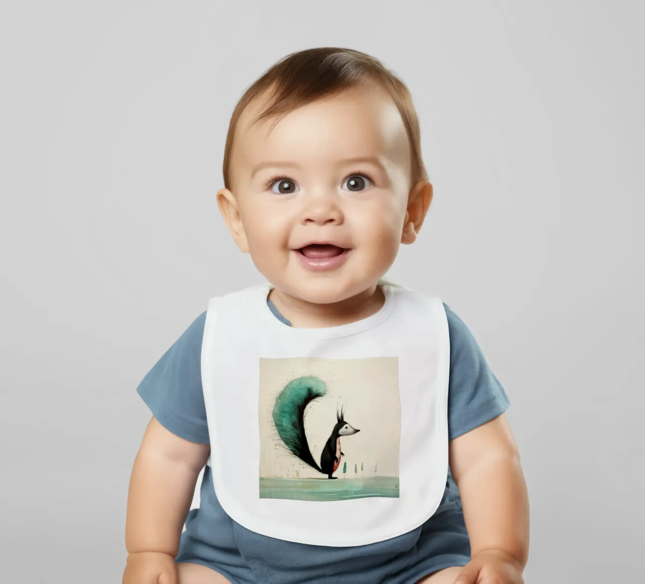 Minimal Skunk 3 bavaglino da Minimal Animal Art