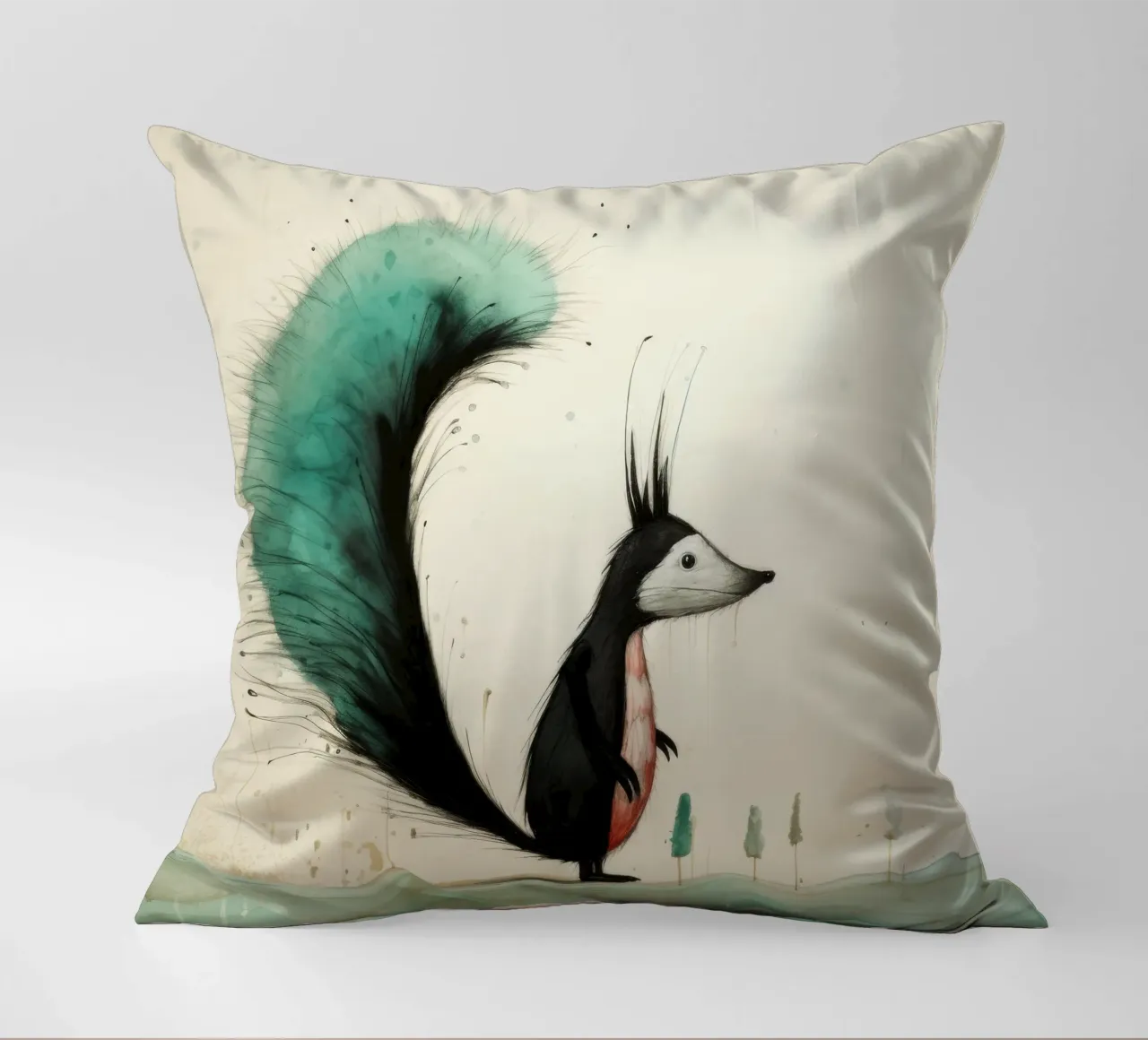 Minimal Skunk 3 cuscino da Minimal Animal Art