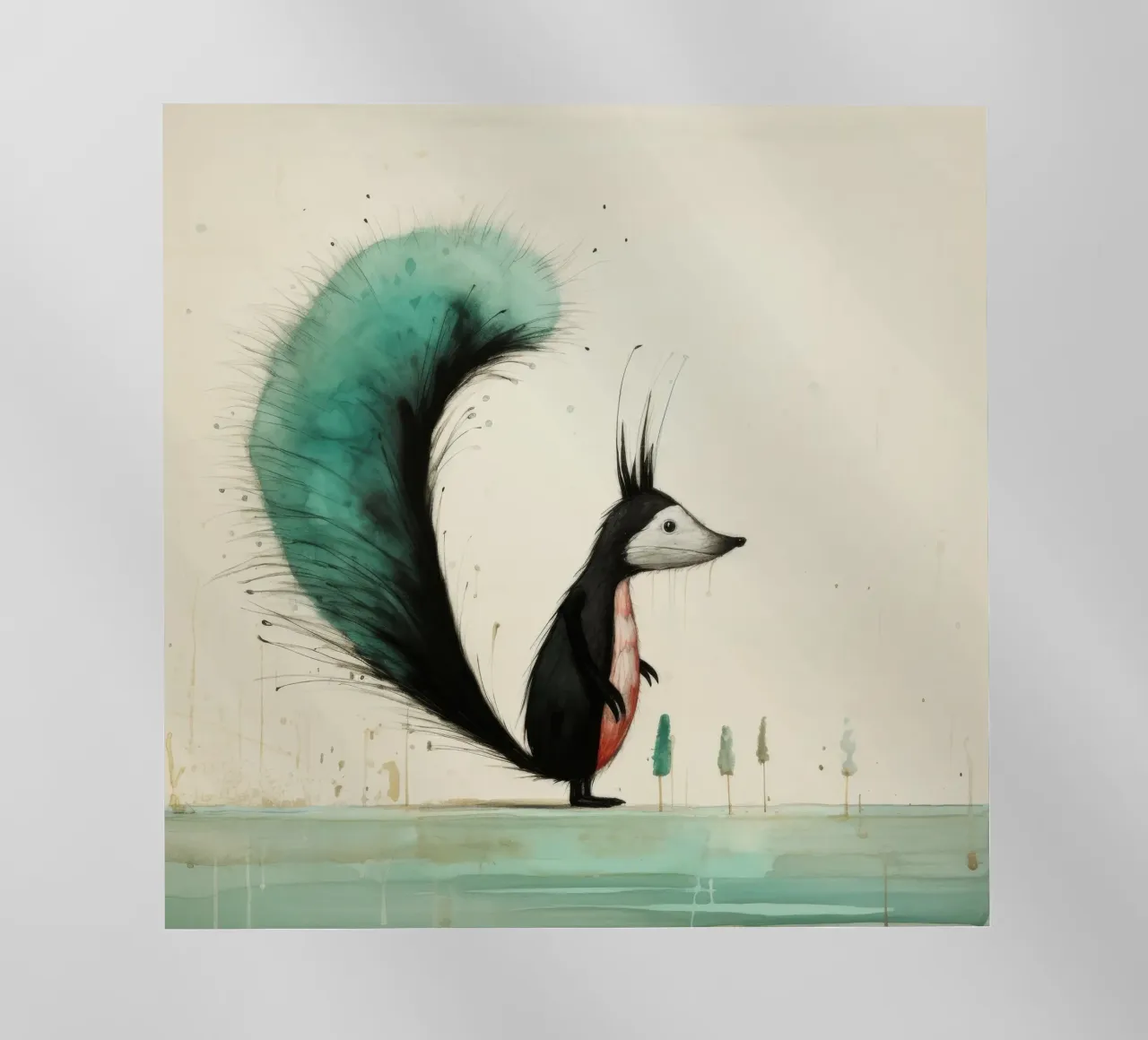 Minimal Skunk 3 pellicola backlit da Minimal Animal Art
