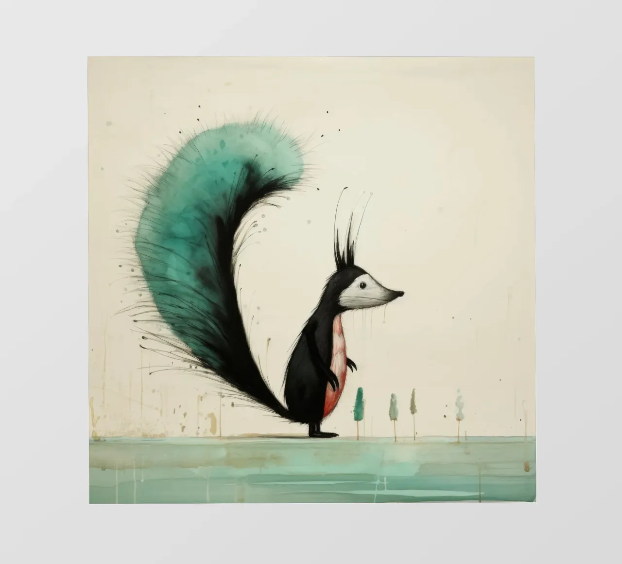 Minimal Skunk 3 pellicola backlit da Minimal Animal Art