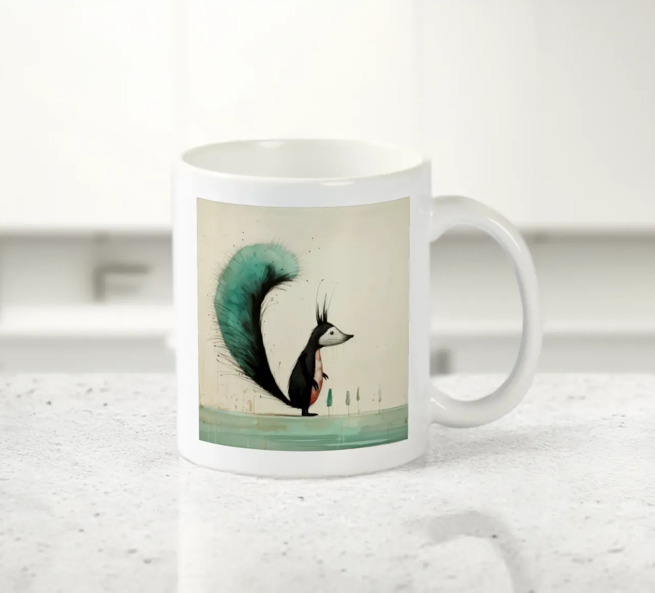 Minimal Skunk 3 tazza in ceramica da Minimal Animal Art