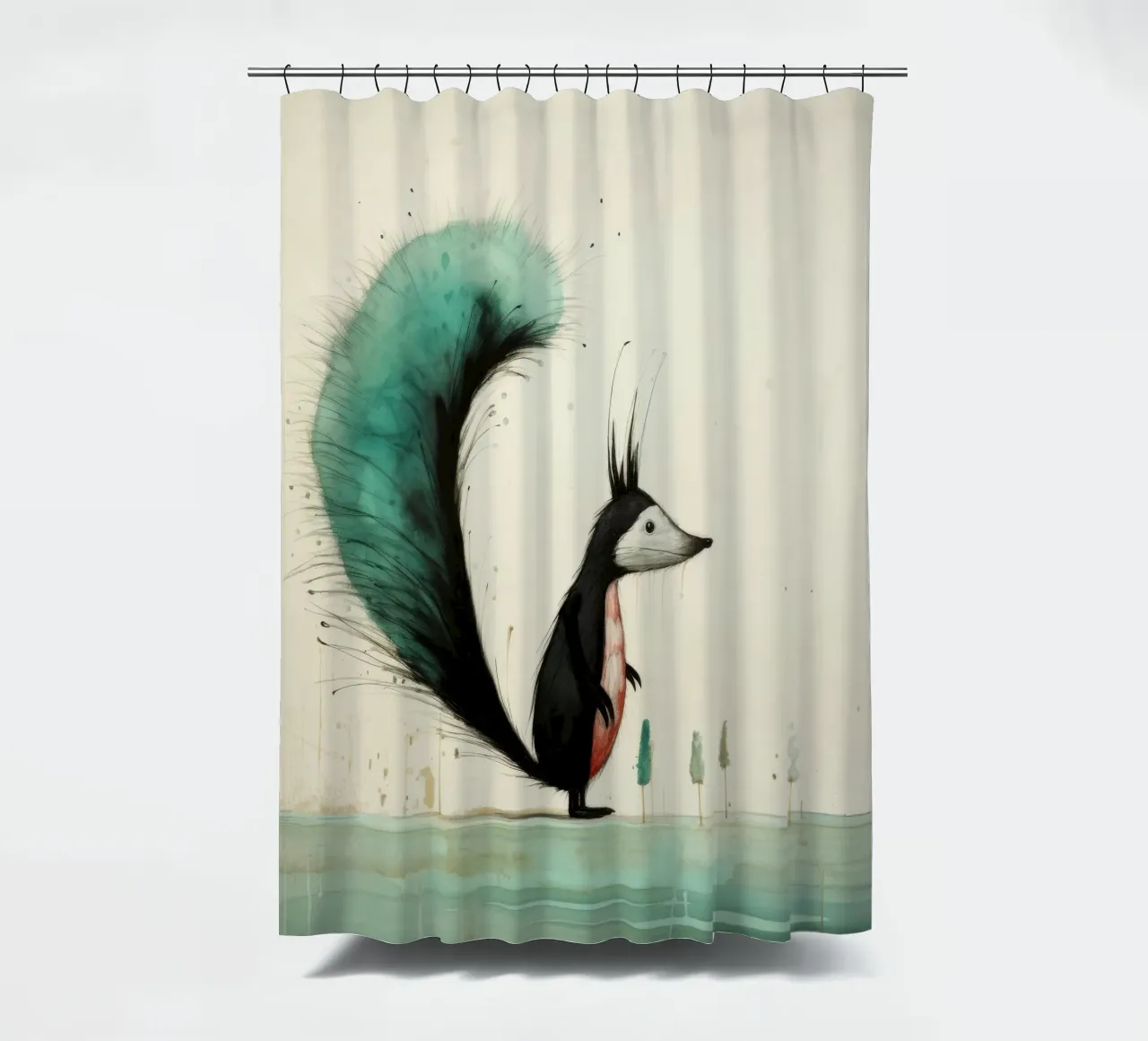 Minimal Skunk 3 tenda da doccia da Minimal Animal Art
