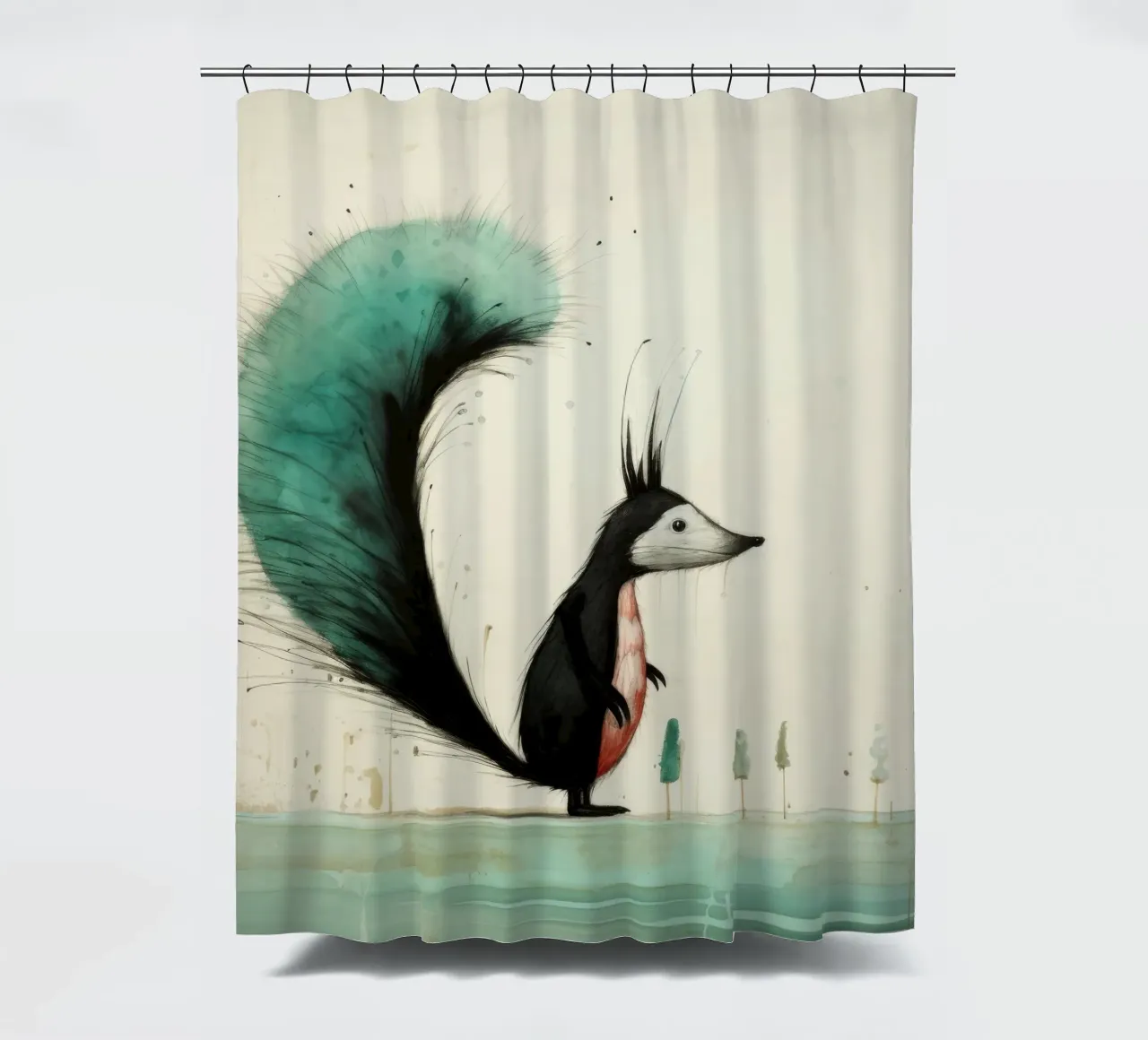 Minimal Skunk 3 tenda da doccia da Minimal Animal Art