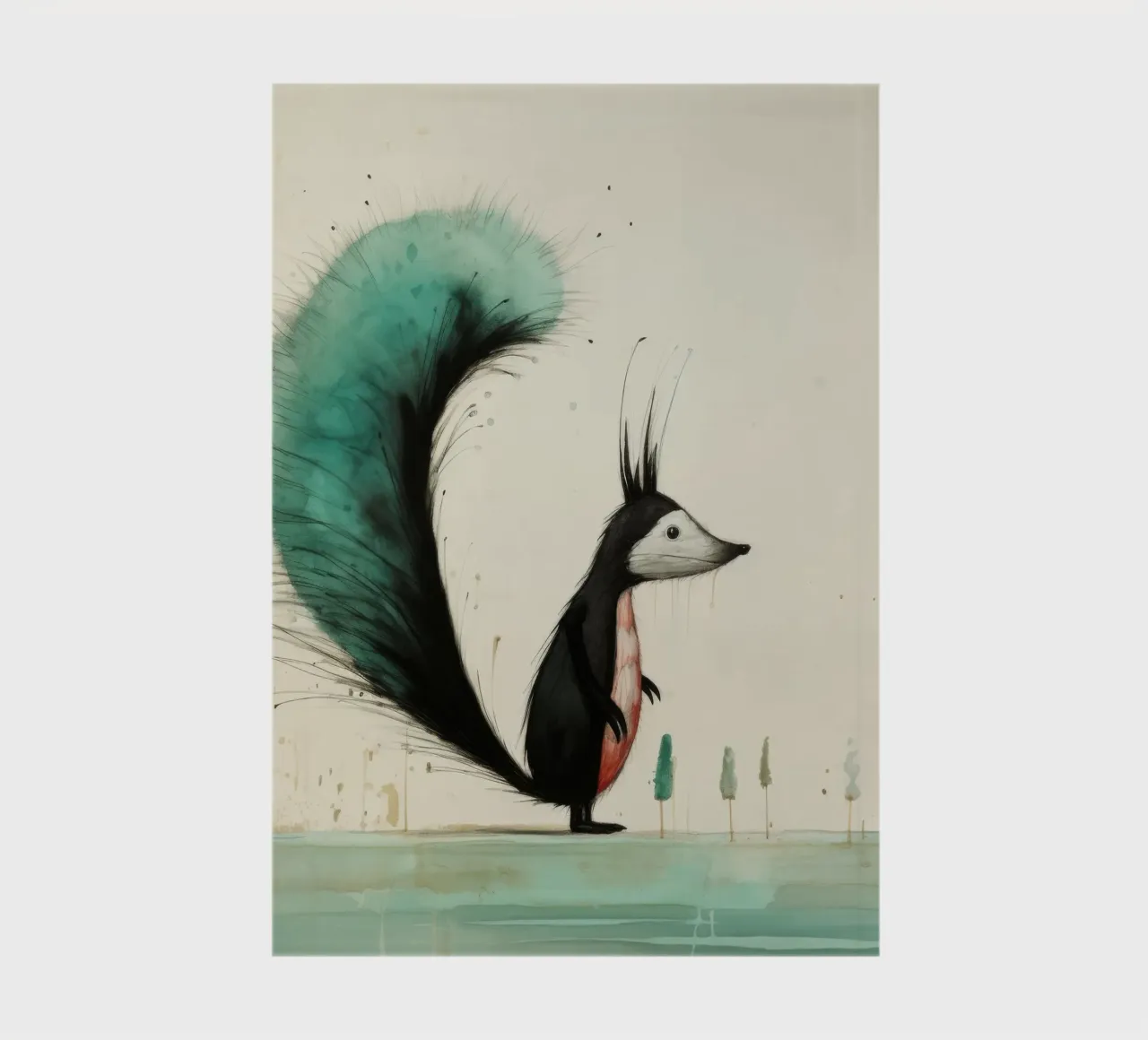 Minimal Skunk 3 notebook by Minimal Animal Art