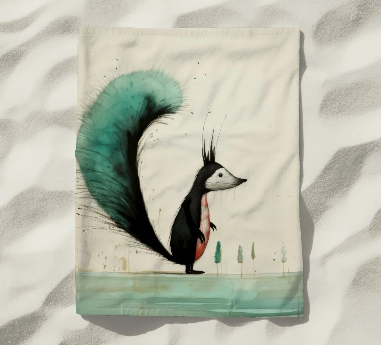 Minimal Skunk 3 telo mare da Minimal Animal Art