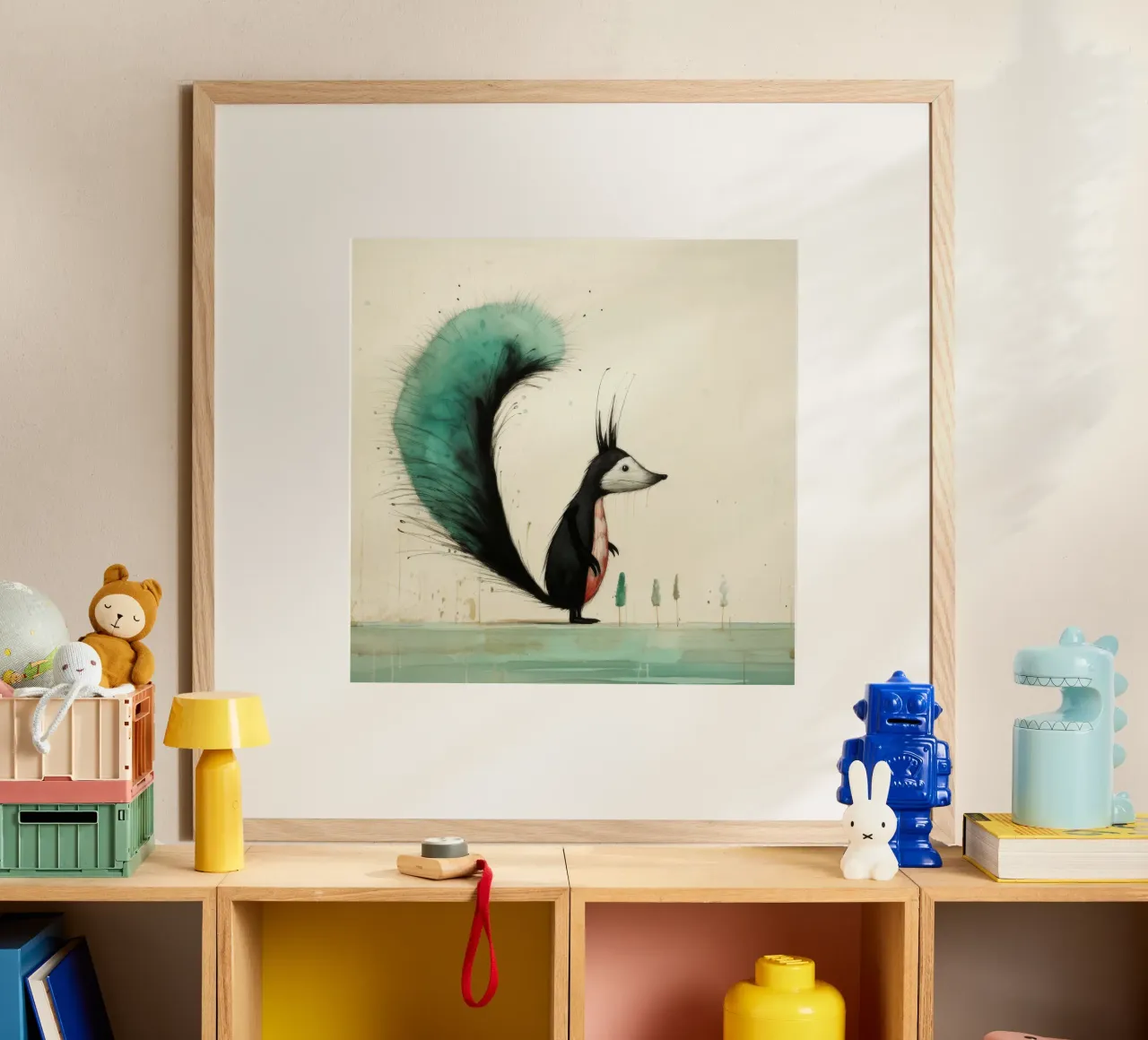 Minimal Skunk 3 carta hahnemühle da Minimal Animal Art