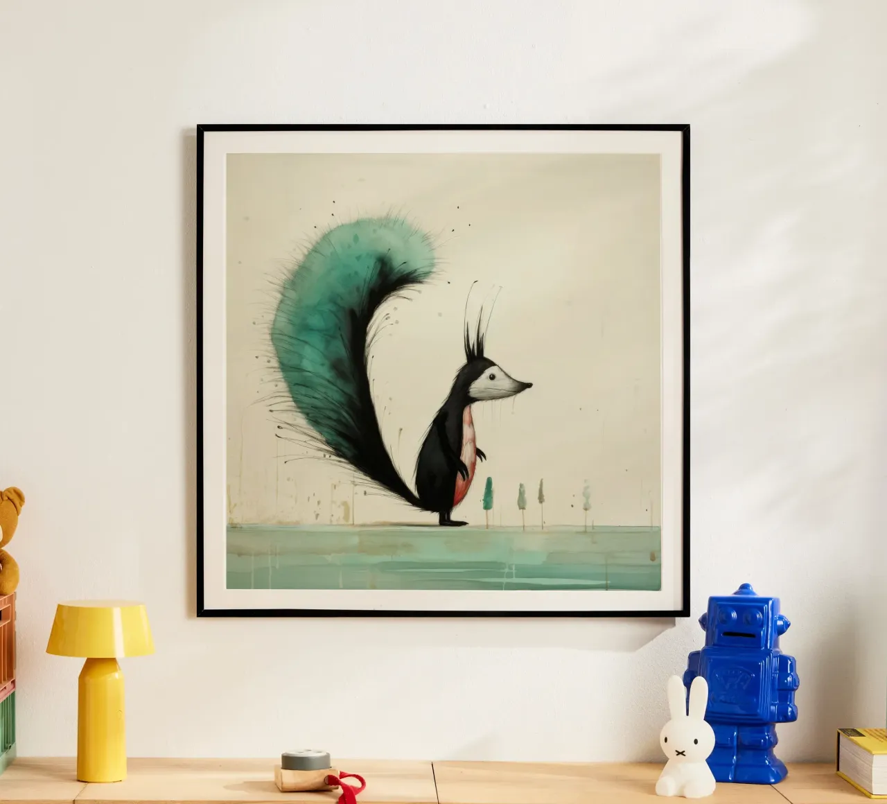 Minimal Skunk 3 carta hahnemühle da Minimal Animal Art