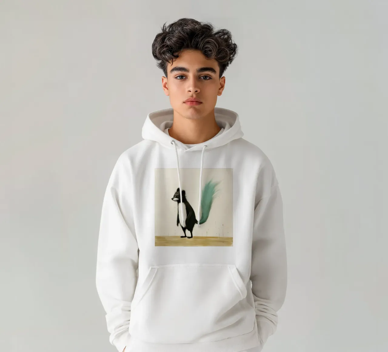 Minimal Skunk 4 felpa con cappuccio da Minimal Animal Art