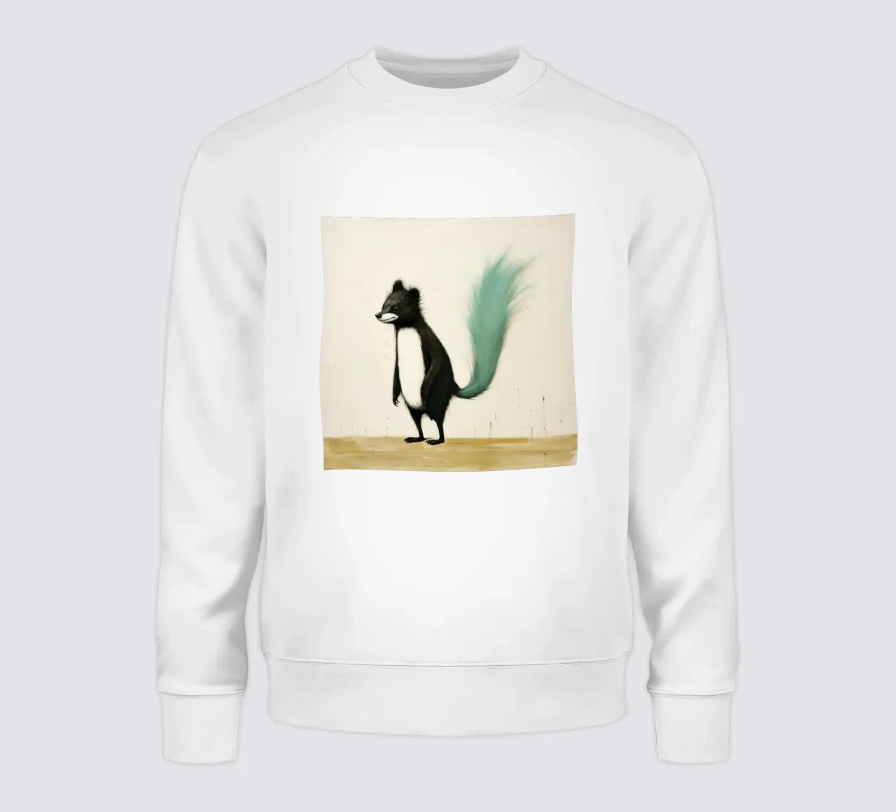 Minimal Skunk 4 sweatshirt by Minimal Animal Art