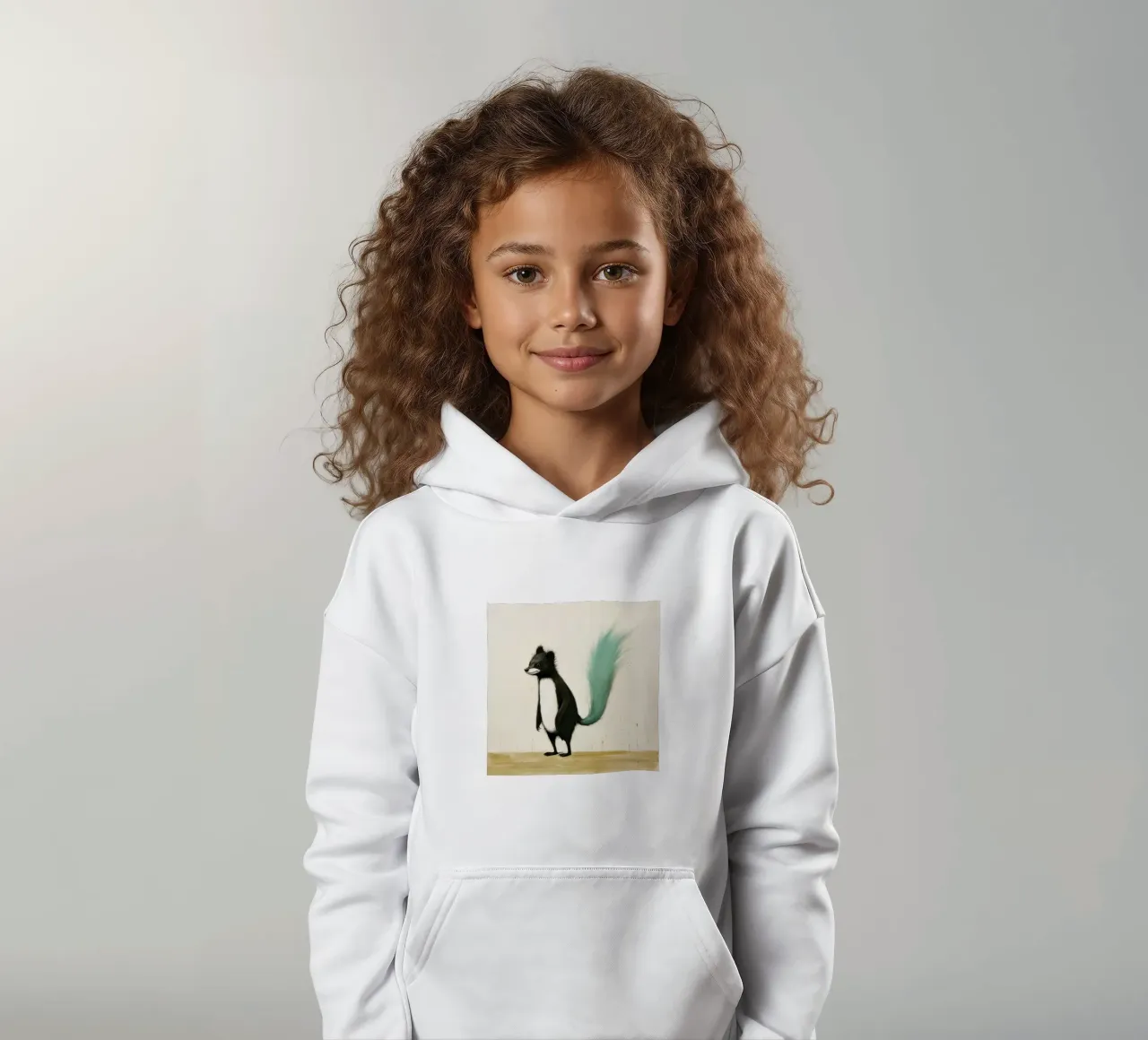 Minimal Skunk 4 felpa bambino con cappuccio da Minimal Animal Art