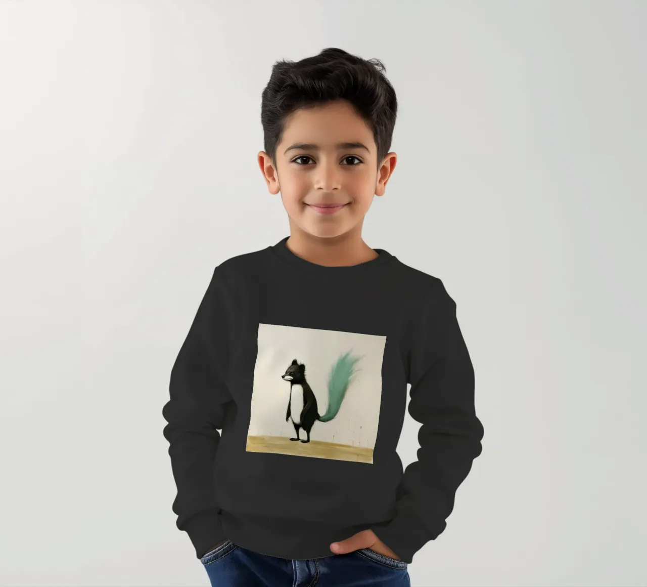 Minimal Skunk 4 felpa bambino da Minimal Animal Art