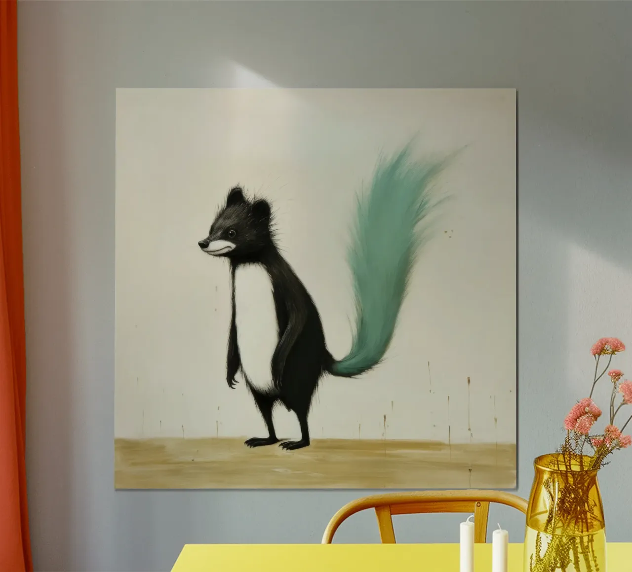 Minimal Skunk 4 carta hahnemühle da Minimal Animal Art