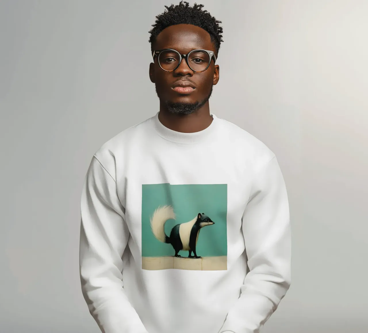 Minimal Skunk 1 felpa da Minimal Animal Art