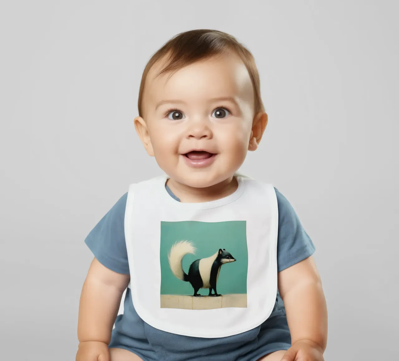 Minimal Skunk 1 bavaglino da Minimal Animal Art