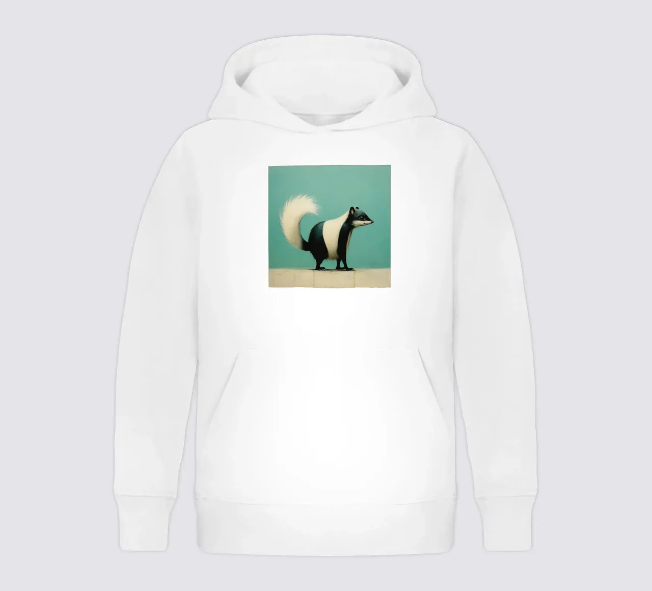 Minimal Skunk 1 felpa bambino con cappuccio da Minimal Animal Art