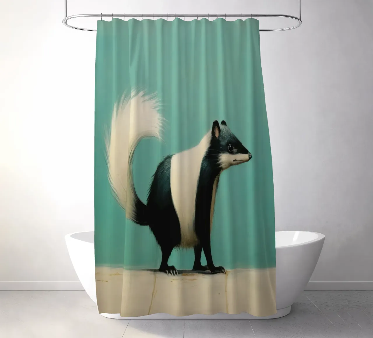 Minimal Skunk 1 tenda da doccia da Minimal Animal Art