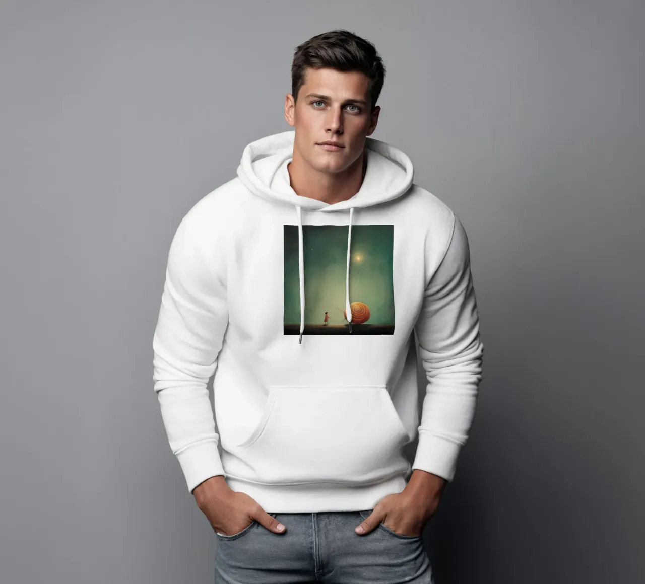 Lumaca minima 2 felpa con cappuccio da Minimal Animal Art