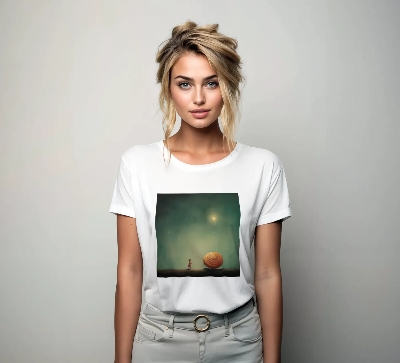 Minimal Snail t-shirt da donna da Minimal Animal Art